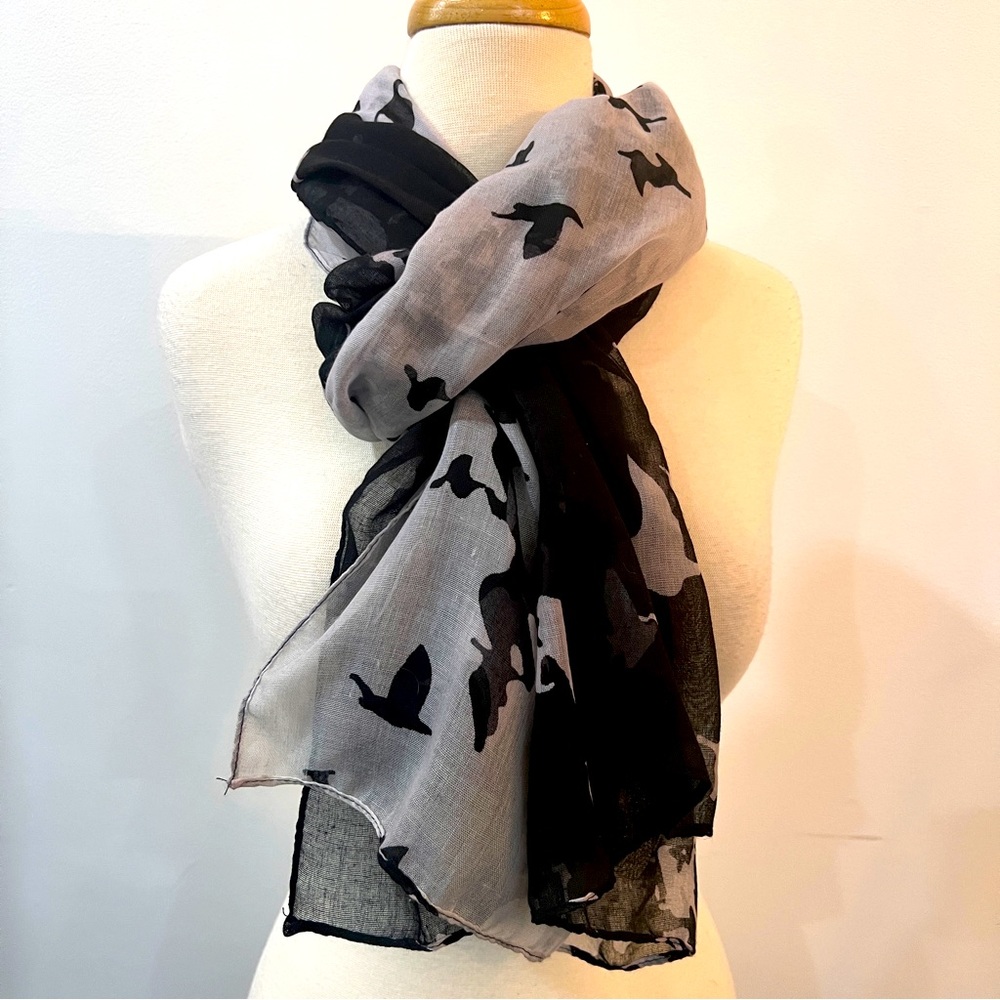 29 Palms Black & White Gauze Scarf / Shawl
